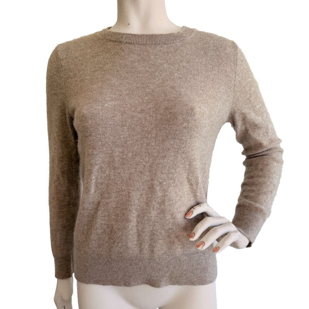 QUINCE Womens 100% Cashmere Pullover Sweater Beige Long Sleeve Size S